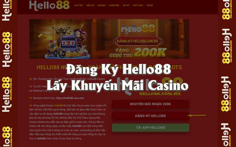 Đăng Ký Hello88 - Cách Lấy Khuyến Mãi Casino